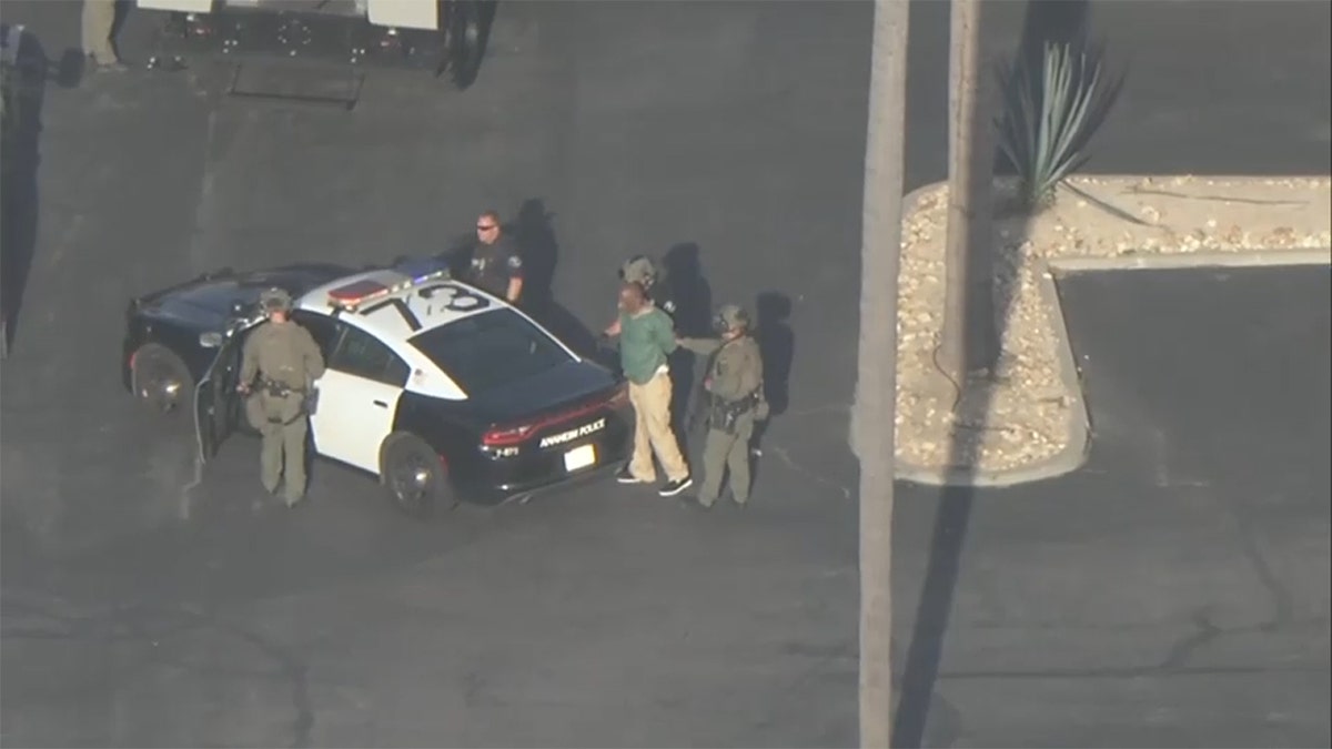 Anaheim police arrest man at bank