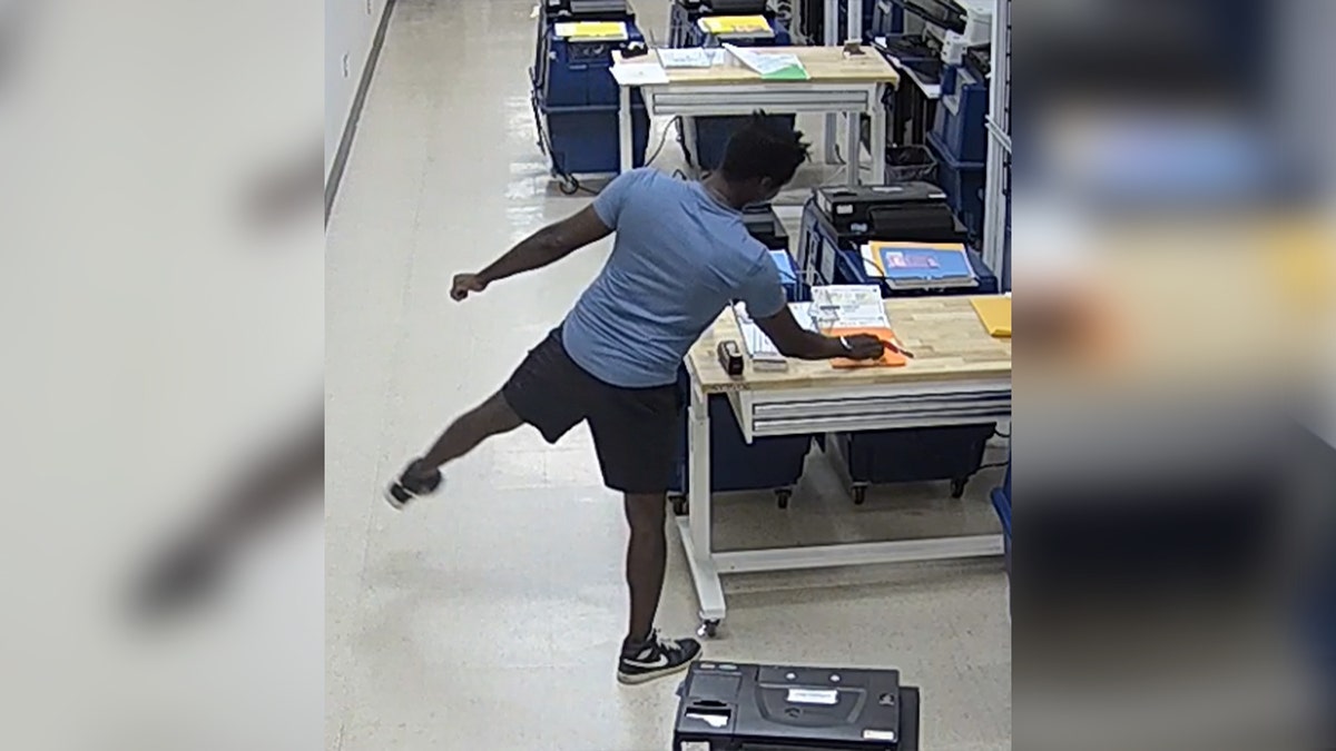 Security footage shows Walter Ringfield taking Maricopa County tabulation center security equipment