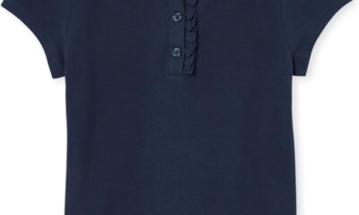 The Children’s Place Girls’ Short Sleeve Ruffle Pique Polo