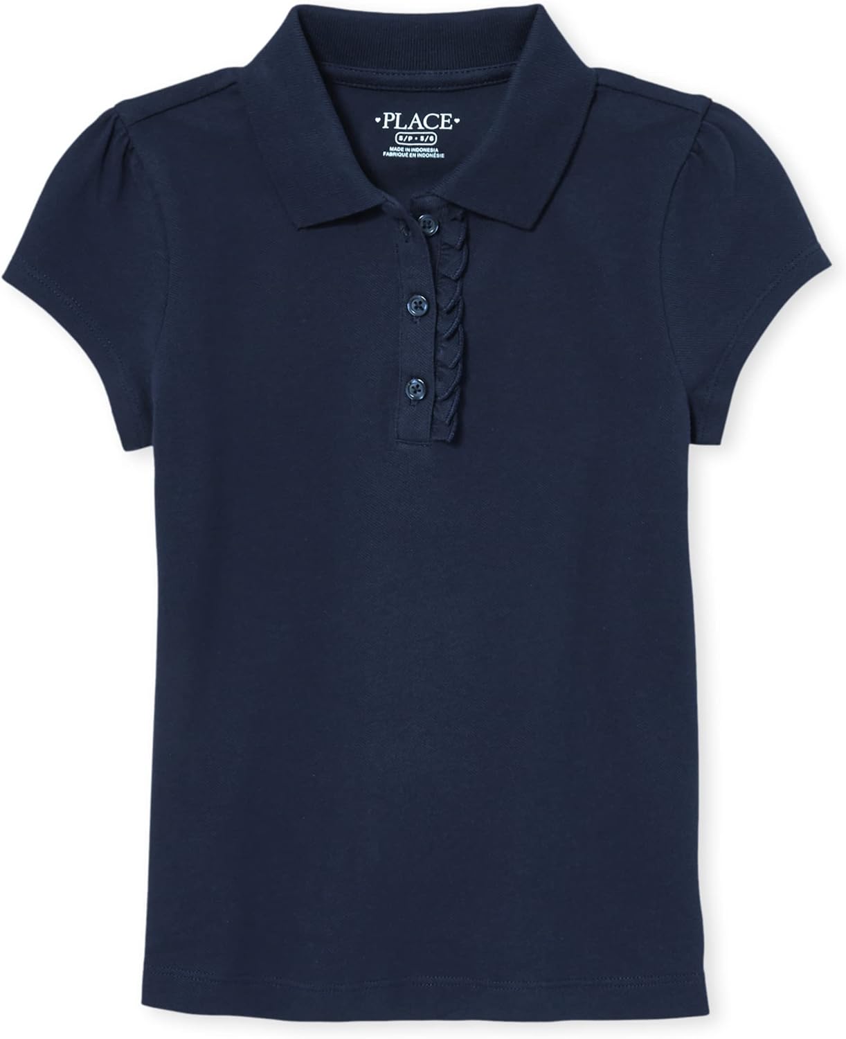 The Children’s Place Girls’ Short Sleeve Ruffle Pique Polo