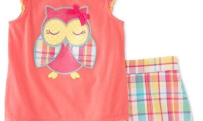 Bumeex Toddler Girls Summer Outfit Cotton Top and Shorts Clothing Set