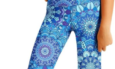 Deerose Girls Bell Bottom Floral Print Stretch Hippie Pants High Waist Flare Pants 5-14 Year