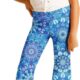 Deerose Girls Bell Bottom Floral Print Stretch Hippie Pants High Waist Flare Pants 5-14 Year