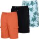 Real Essentials 3 Pack: Boy’s Swim Trunks with Cargo Pockets & Mesh Lining – UPF 50+