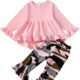 Renotemy Toddler Girl Clothes Outfits Baby Girl Clothes Infant Girl Clothing Tops Floral Pants Set Cute Outfits for Girls