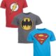 DC Comics Justice League Batman Superman The Flash 3 Pack T-Shirts Toddler to Big Kid