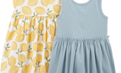 Simple Joys by Carter’s Girls’ Short-Sleeve and Sleeveless Dress Sets, Pack of 2