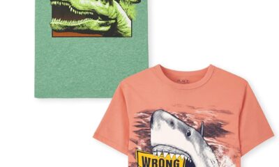 The Children’s Place Boys’ Dino Short Sleeve Graphic T-Shirts,multipacks