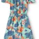 The Children’s Place unisex child Matching Family Tropical Off Shoulder Short Sleeve Dress
