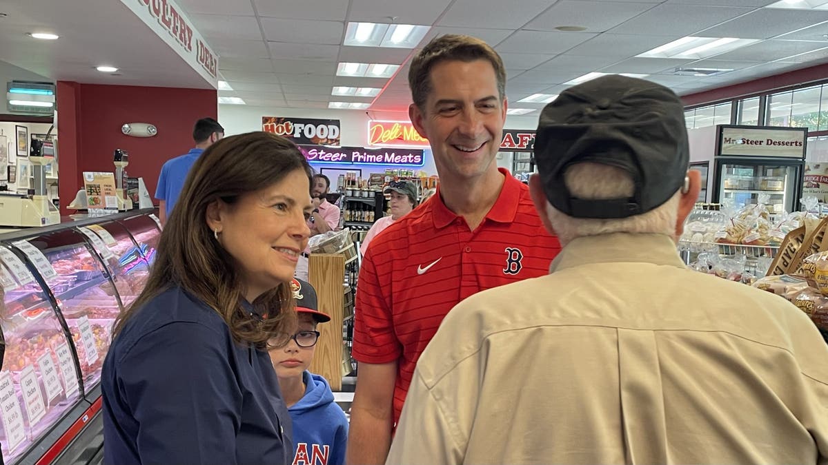 Sen. Tom Cotton of Arkansas joins former Sen. Kelly Ayotte, the front-runner for the GOP gubernatorial nomination in New Hampshire, on campaign trail
