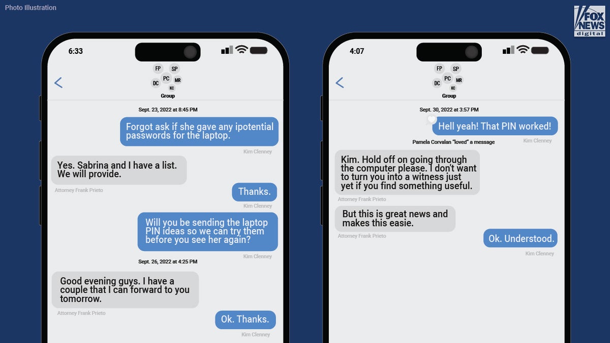 Illustration shows text conversation in iPhone