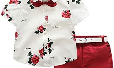 Mubineo Toddler Little Boy Kids Summer Floral Shirt Bermuda Shorts Outfit Set Clothes