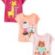 The Children’s Place Girls’ Animals Short Sleeve Graphic T-Shirts,multipacks