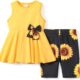 PATPAT Toddler Kids Girls Clothes Set Sleeveless Top and Allover Floral Print Short Set 2Pcs Outfits