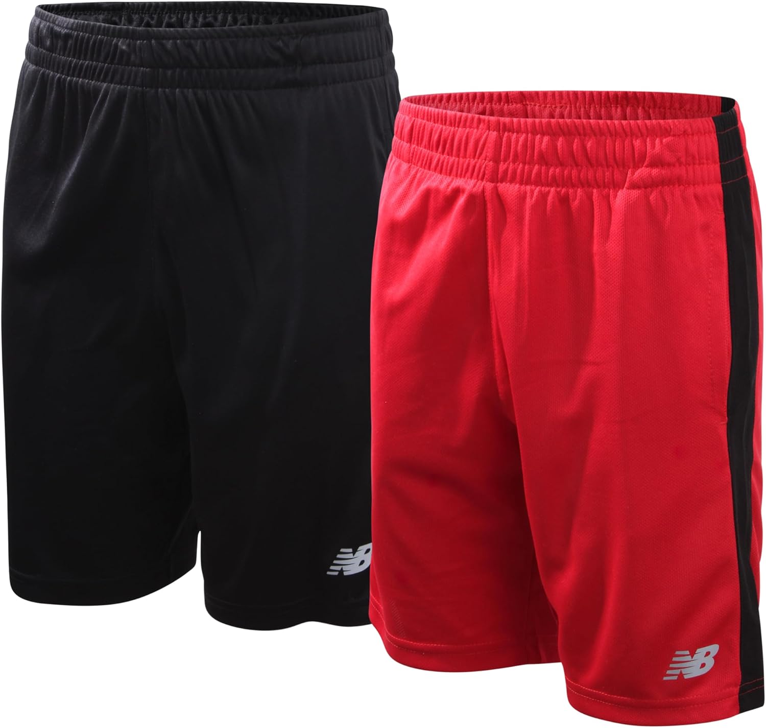 New Balance Boys’ Active Shorts – 2 Pack Performance Mesh Basketball Shorts – Workout Gym Shorts for Boys (4-20)
