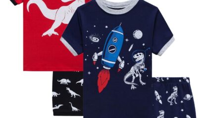 Dolphin&Fish Little Boys Cotton Short Pajamas 4 Piece Summer Kids Clothes Children Toddler Pjs