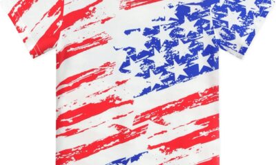 Little Boys 4th of July T-Shirt American Flag Tees Kids Toddler Short Sleeve Tee Shirts 2-8 Years