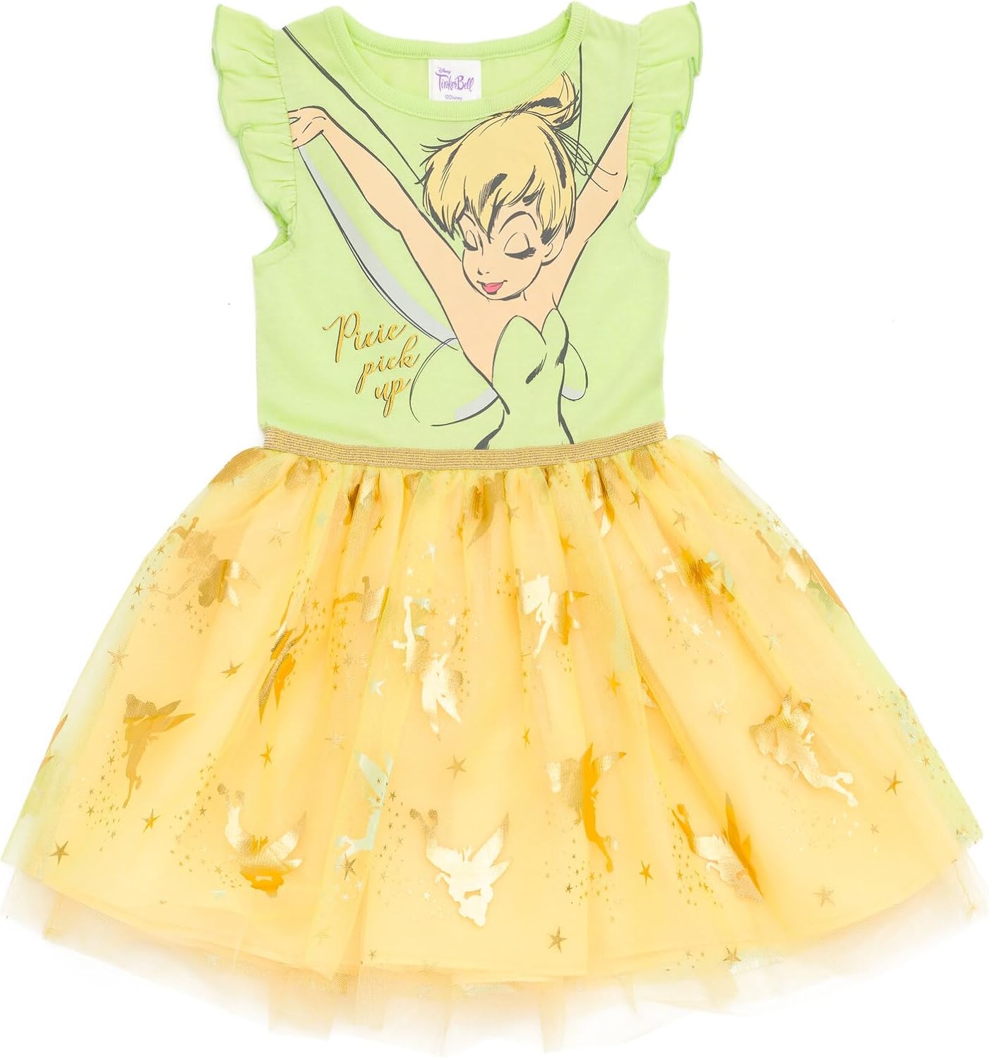 Disney Girls Short Sleeve Tulle Dress Toddler to Big Kid Sizes (2T – 18-20)