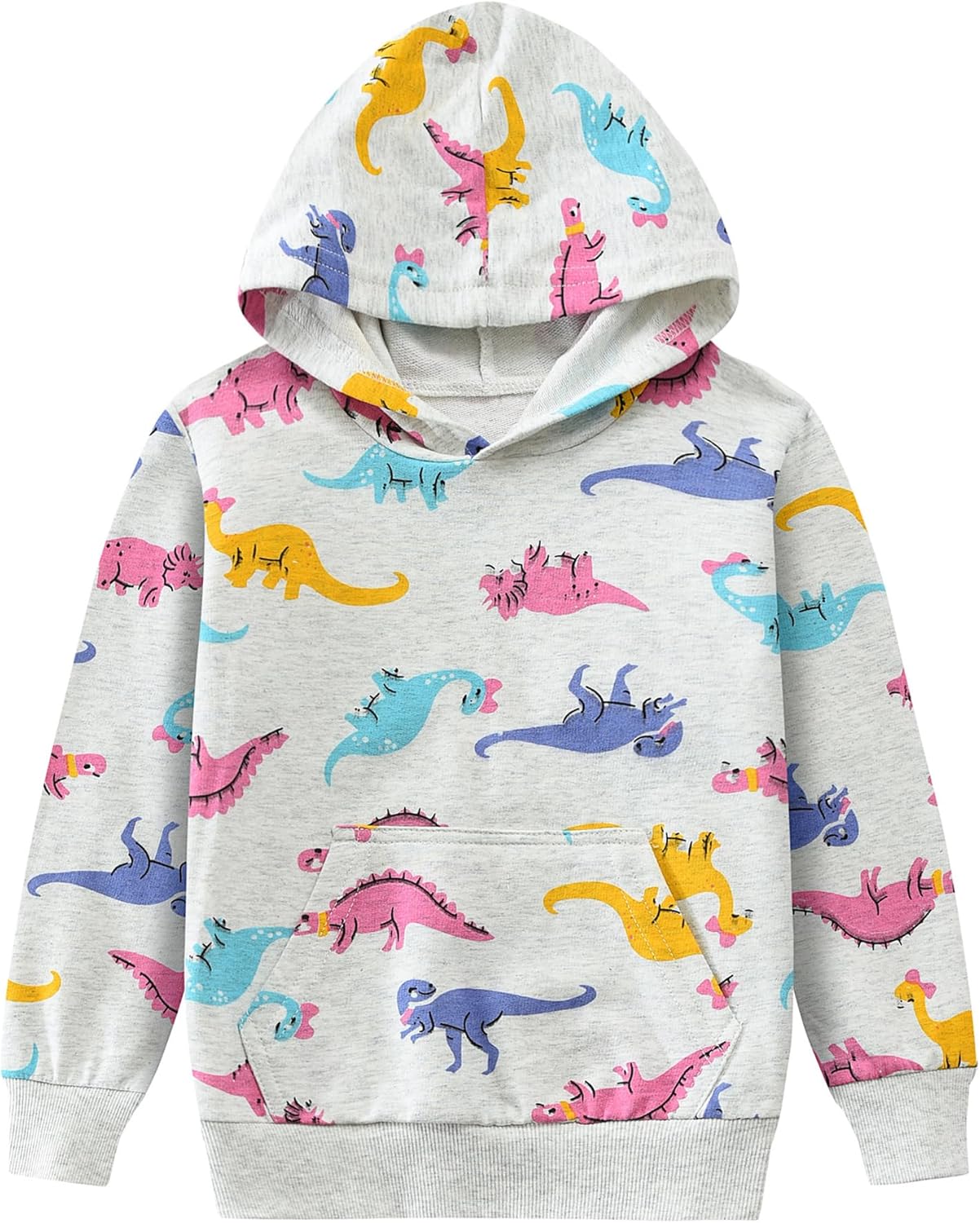 Girls Hoodies Kids Dinosaur Sweatshirt Lightweight Long Sleeve Pullover Top Toddler Hooded Shirt Winter Outwear 1-7T