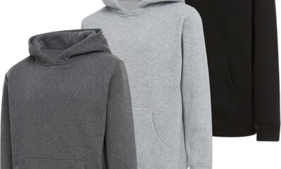 PURE CHAMP Boys 3 pack pullover hoodies Fleece long sleeve essentials sweatshirt for boys Athletic Kids Clothes Size 4-20