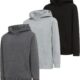 PURE CHAMP Boys 3 pack pullover hoodies Fleece long sleeve essentials sweatshirt for boys Athletic Kids Clothes Size 4-20