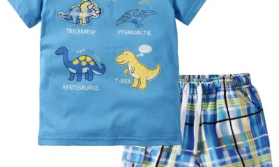 Jobakids Boy Summer Outfits Toddler Short Sets Cotton T-Shirt and Pants 2-Piece Clothes