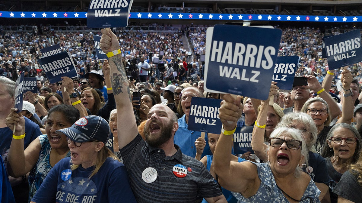 Harris rally goers outside Phoenix