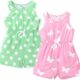 PATPAT Kids 2 Pieces Floral Summer Rompers Little Girl Sleeveless One Piece Jumpsuits Multipack