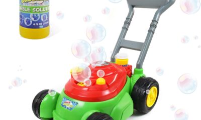 Maxx Bubbles Deluxe Bubble Lawn Mower Toy – includes 4oz Bubble Solution | Outdoor Bubble Machine for Kids | Easy to Use, No Batteries Required | Amazon Exclusive, Red – Sunny Days Entertainmen