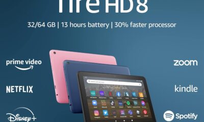 Amazon Fire HD 8 tablet, 8” HD Display, 32 GB, 30% faster processor, designed for portable entertainment, (2022 release), Denim