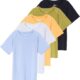 Real Essentials 5 Pack Girls’ Short Sleeve UPF Sun Protective Rashguard Swim Shirt Active Athletic (Ages 4-16)