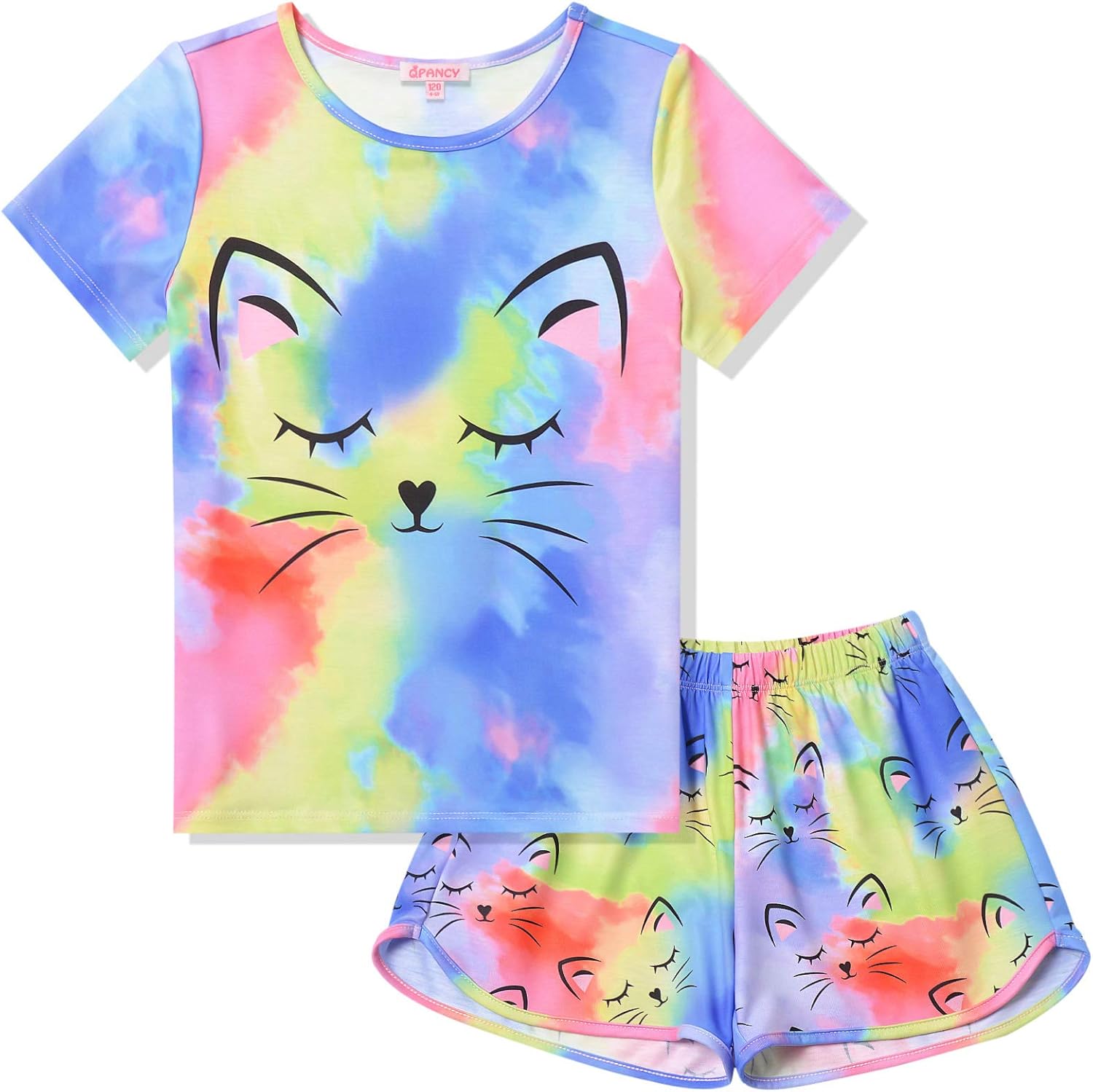 QPANCY Pajamas for Girls Unicorn Pjs Sets Little Kids Summer Short Sleeve Sleepwear