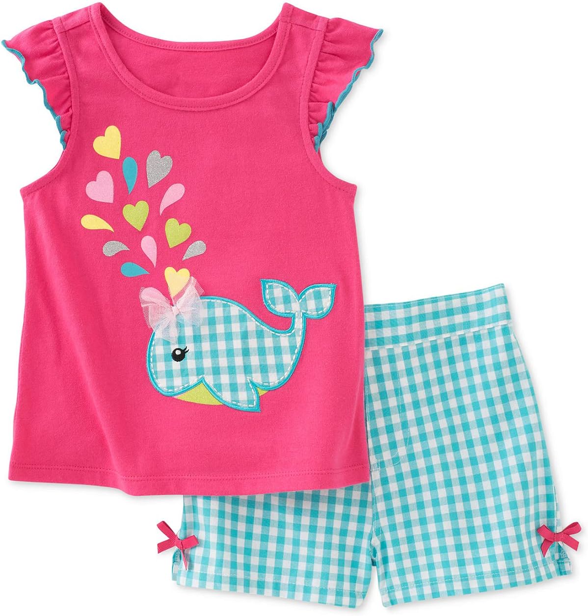 Bumeex Toddler Girls Summer Outfit Cotton Top and Shorts Clothing Set