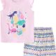 Bumeex Toddler Girls Summer Outfit Cotton Top and Shorts Clothing Set