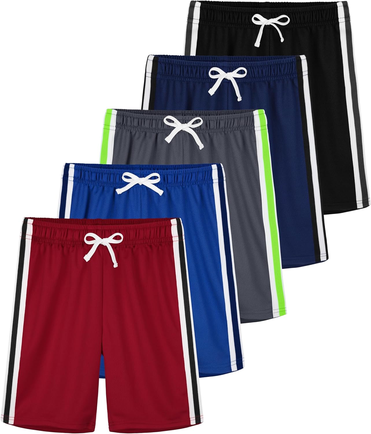 5 Pack Boys Shorts Boys Athletic Shorts Basketball Mesh Kids Soccer Gym Shorts Clothes Quick Dry Active Sports Shorts