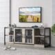 IDEALHOUSE TV Stand for 65+ Inch TV, Industrial Entertainment Center TV Media Console Cabinet, Farmhouse TV Stand with Storage and Mesh Door, TV Console Cabinet Furniture for Living Room (Rustic Grey)