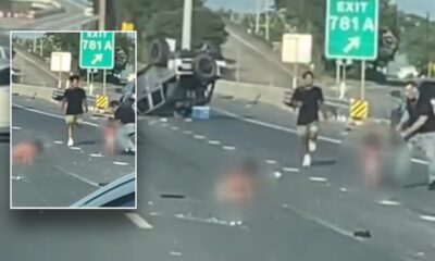 Toddlers in diapers stranded on highway after being ejected during crash: video