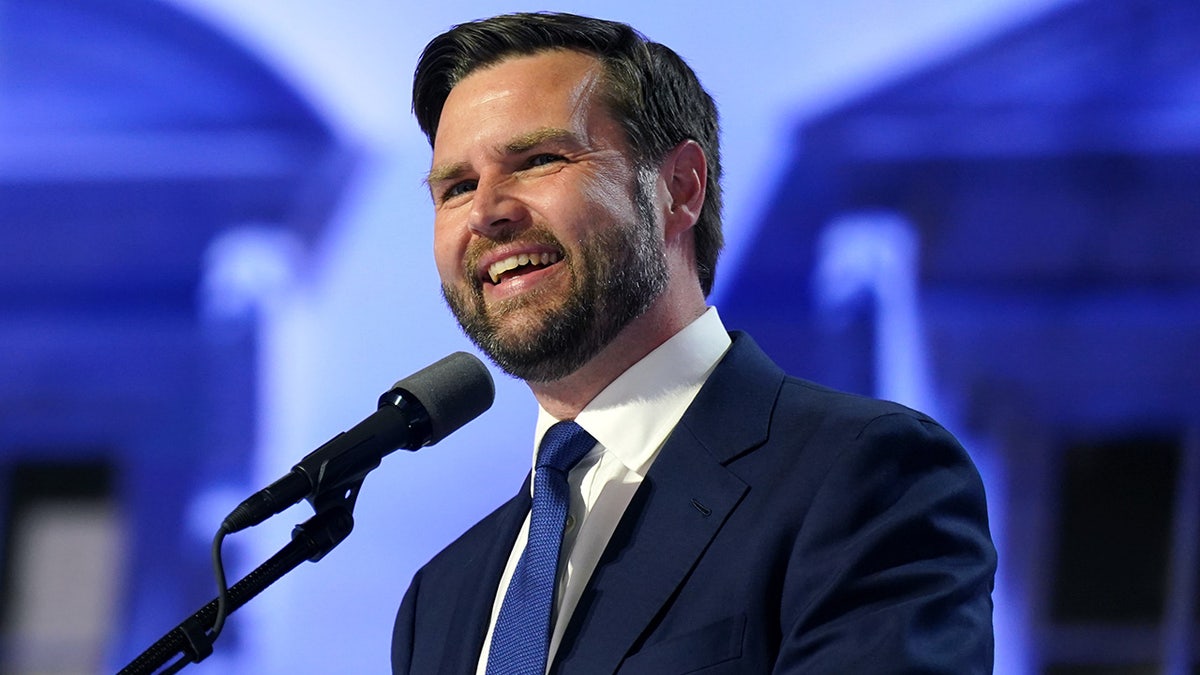 JD Vance peaking at the RNC