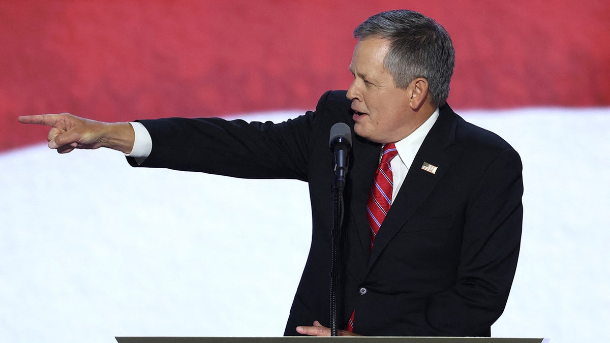 Senator Steve Daines speaks on Day 4 of the Republican National Convention