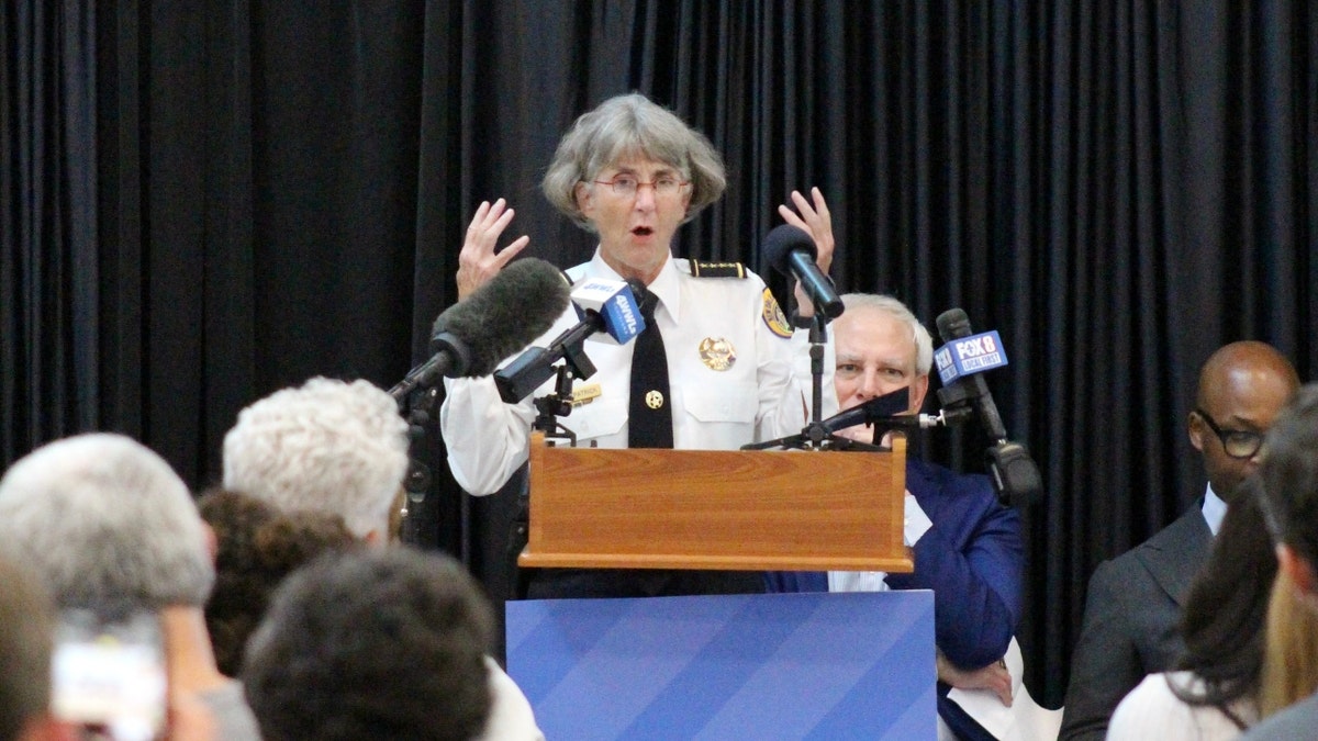 New Orleans Police Chief Anne Kirkpatrick speaks during an event.