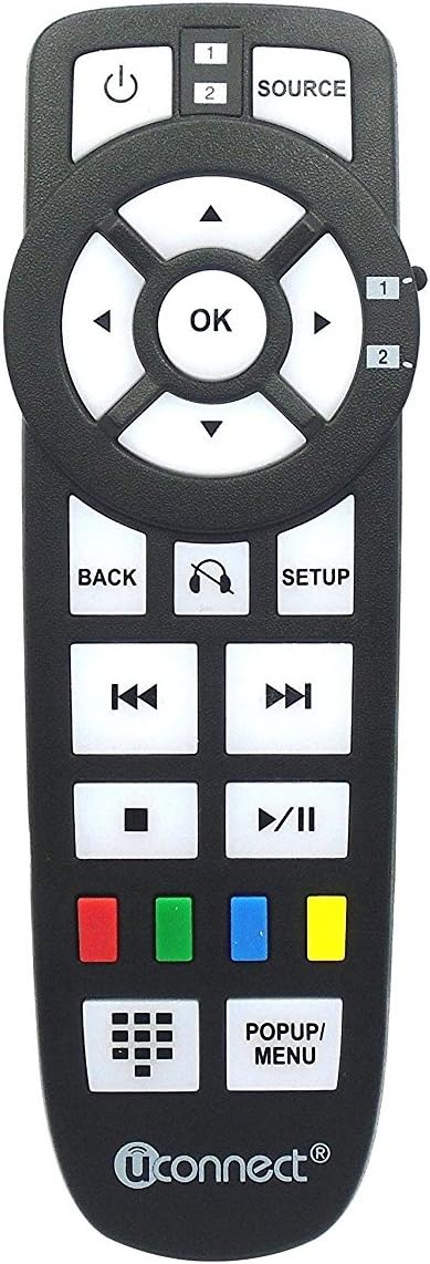 Wireless Remote Control for uConnect VES BLU-RAY Systems – Works with Select Vehicles Chrysler Dodge Jeep BLU-RAY Entertainment Systems – Part 05091246AA