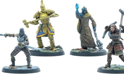 Modiphius Entertainment: The Elder Scrolls: Call to Arms – Adventurer Veterans – 4 RPG Miniatures, Unpainted Resin Figures, Officially Licensed