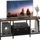 55 inch TV Stand for Living Room, Entertainment Center with Fabric Drawers Storage, Television Media Console Table with Soundbar Shelf for Living Room, Bedroom, Rustic Brown