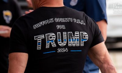 Police officers tailgate at Trump rally, call for death penalty for cop killers