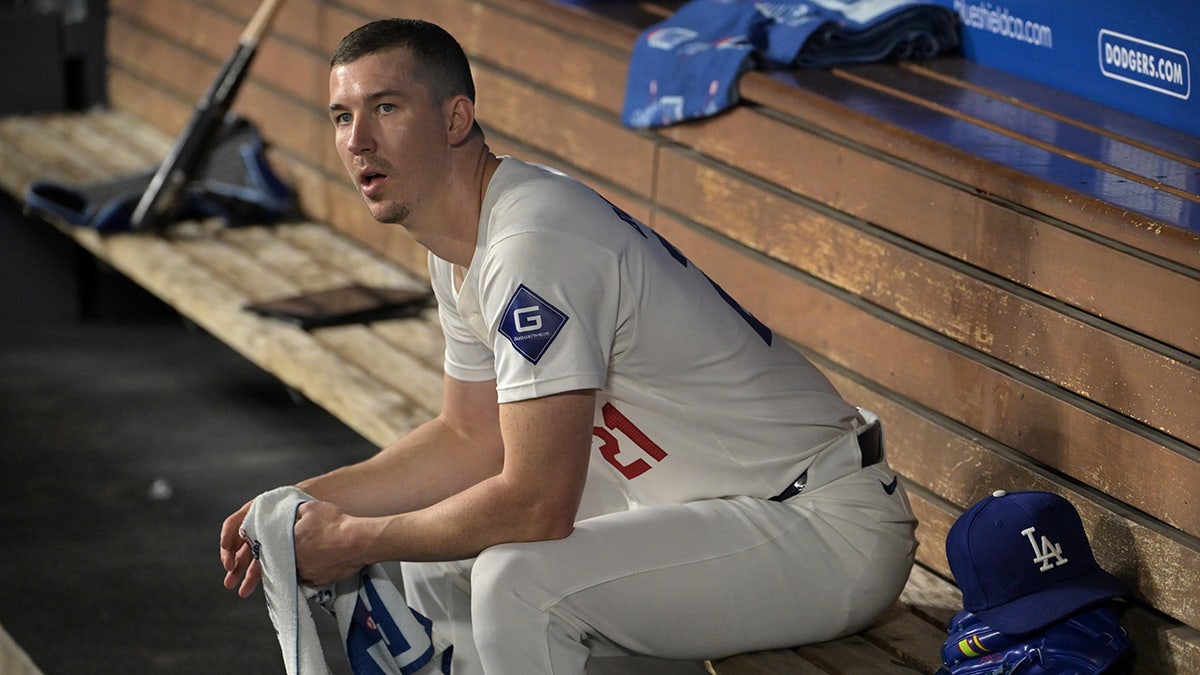 Walker Buehler in the dugout