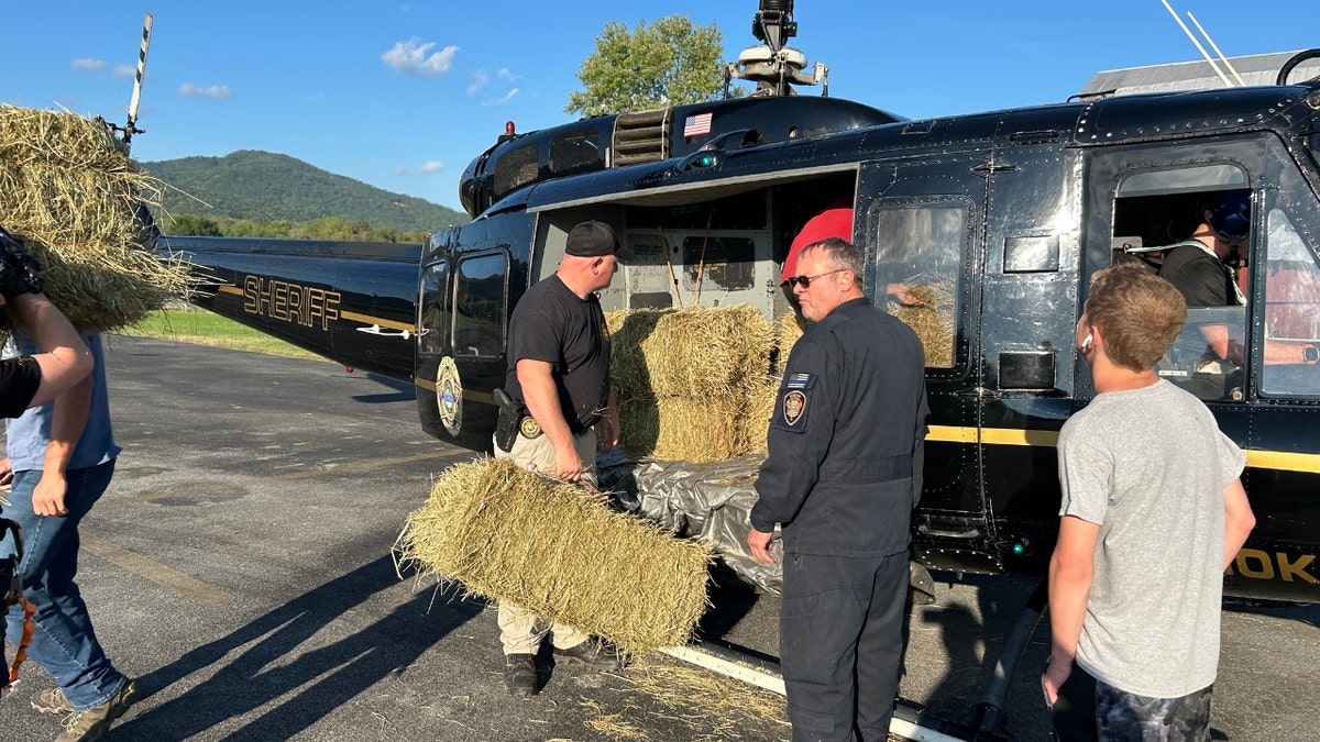 The Knox County Sheriff's Office helps deliver hay via helicopter to TN farmers in need.