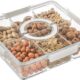 Divider Tray with Lid and Handle, Snack Bowl, Portable Snack Tray Organizer for Candy, Fruits, Nuts and Snacks for Parties, Entertainment Events and Picnics.