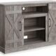 BELLEZE 47 Inch TV Stand & Media Entertainment Center TV Cabinet with Storage for TVs up to 50 Inch Console Table with Open Storage Shelves & Cabinets, Gray Wash