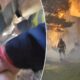 Ohio woman pulled to safety from basement while home above her engulfed in flames, bodycam shows