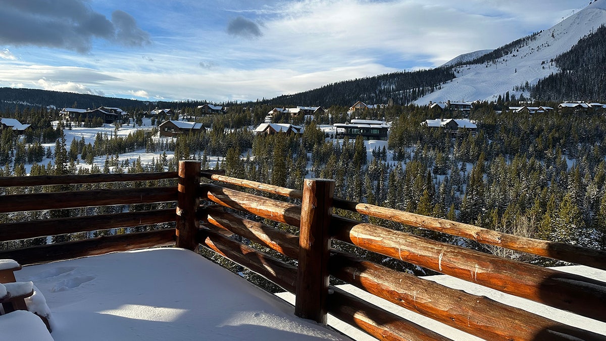 Porch view of Big Sky Resort in Montana.